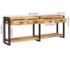 Konsoliniai staliukai 2 vnt. Ruda 200 x 33 x 75 cm