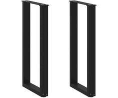 Kavos staliuko kojelės, U formos, 2 vnt., juoda, 38x(72-73) cm