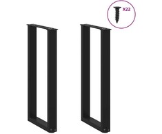Kavos staliuko kojelės, U formos, 2 vnt., juoda, 38x(72-73) cm