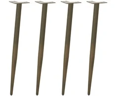 Konsolinio stalo kojelės, kūginės, 4 vnt., natūralus plienas, 72-73 cm, plienas