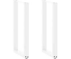 Konsolinio stalo kojelės, U formos, 2 vnt., baltos, 28x(72-73) cm, plienas