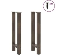 Konsolinio stalo kojos, 2 vnt., 38x(72-73) cm, natūralus plienas