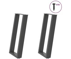 Konsolinio stalo kojos, U formos, 2 vnt., antracito spalvos, 38x(72-73) cm, plienas