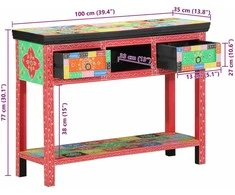 Konsolinis stalas su stalčių Įvairiaspalvis 100 x 30 x 77 cm
