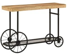 konsolinis stalas 112x36x76 cm medžio masyvo mango ir geležies
