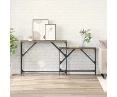 Konsolinis stalas 2 pcs Amatininkų ąžuolas 100 x 28 x 75 cm