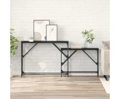Konsolinis stalas 2 pcs Juodas ąžuolas 100 x 28 x 75 cm