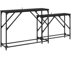Konsolinis stalas 2 pcs Juodas ąžuolas 100 x 28 x 75 cm