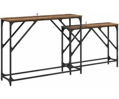 Konsolinis stalas 2 pcs Senovinis medis 100 x 28 x 75 cm