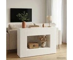 Konsolinis stalas Aukšto Blizgesio Baltas 101 x 29 x 74 cm