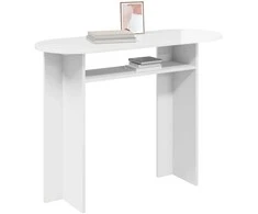 Konsolinis stalas Itin blizgi balta 100 x 39,5 x 75 cm