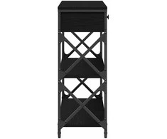 Konsolės stalas su stalčių juoda ąžuolo 75 x 28 x 75 cm
