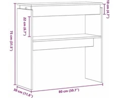 Konsolinis stalas Juodas ąžuolas 80 x 30 x 80 cm