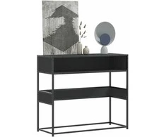 konsolinis stalas juodas 90x35x80 cm inžinierinis medis