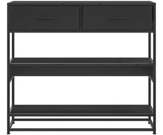 konsolinis stalas juodas 90x35x80 cm inžinierinis medis