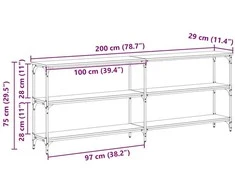 Konsolinis stalas Senovinis medis 200 x 29 x 75 cm