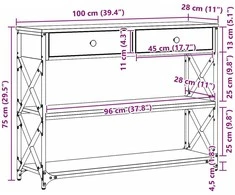 Konsolės stalas Sena mediena 100 x 28 x 75 cm
