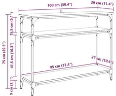 Konsolinis stalas Senovinis medis 100 x 29 x 75 cm