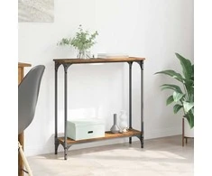 Konsolinis stalas su lentyna Senovinis medis 75 x 22,5 x 75 cm