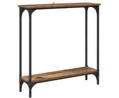 Konsolinis stalas su lentyna Senovinis medis 75 x 22,5 x 75 cm