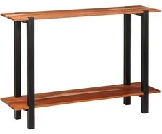 Konsolinis stalas su lentyna Ruda ir juoda 110 x 30 x 75 cm