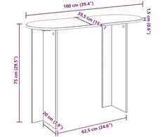 Konsolinis stalas Betono pilka 100 x 39,5 x 75 cm