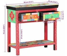 Konsolinis stalas su stalčių Įvairiaspalvis 80 x 35 x 76 cm