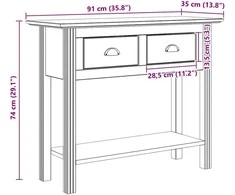 Konsolinis stalas BODO Medus ruda 91 x 34.7 x 74 cm