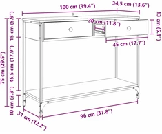Konsolinis stalas Senovinis medis 100 x 34,5 x 75 cm