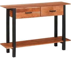 Konsolinis stalas su stalčių Ruda ir juoda 110 x 30 x 75 cm