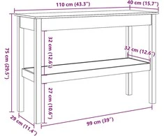 Konsolinis stalas Vaško ruda 110 x 40 x 75 cm