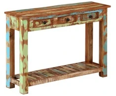 Konsolinis staliukas, 110x30x76cm, perdirbtos medienos masyvas