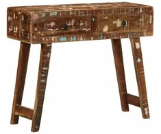Konsolinis staliukas, 90x32x75cm, perdirbtos medienos masyvas