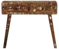 Konsolinis staliukas, 90x32x75cm, perdirbtos medienos masyvas