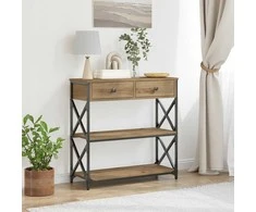 Konsolės stalas su stalčių artisano ąžuolo 75 x 28 x 75 cm