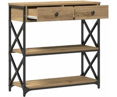 Konsolės stalas su stalčių artisano ąžuolo 75 x 28 x 75 cm