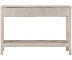 Konsolinis staliukas, baltas, 110x35x75cm, mango masyvas
