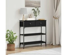 Konsolinis stalas su stalčių Juodas ąžuolas 72.5 x 25 x 75 cm