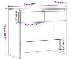 Konsolinis staliukas, medienos, 89x41x76,5cm, apdirbta mediena