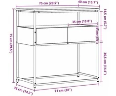 Konsolinis stalas su stalčių Senovinis medis 75 x 40 x 75 cm