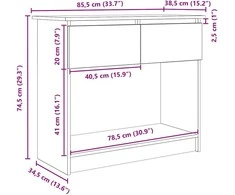 konsolinis staliukas su stalčiais, 85,5x38,5x74,5 cm