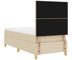 LED Čiužinio Lova su čiužiniu Kreminė 100 x 200 cm audinys