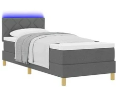 LED Čiužinio Lova su pagalve Tamsiai pilka 80 x 200 cm audinys