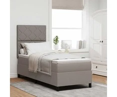 Kiemas lova su čiužiniu su galvūgalio Taupe 80 x 200 cm audinys