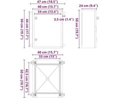 Control Cabinet Pilka 47 x 24 x 50 cm ABS plastikas