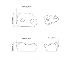 Kopimo rankena 12 vnt. Mėlyna 100 x 67 x 43 mm PP