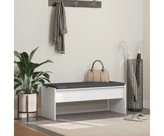 Koridoriaus suolas su pagalve Balta 103 x 38 x 40 cm