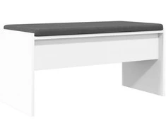 Koridoriaus suolas su pagalve Balta 80 x 38 x 46 cm