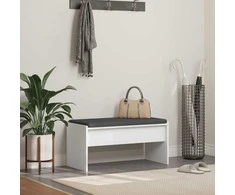 Koridoriaus suolas su pagalve Balta 80 x 38 x 46 cm