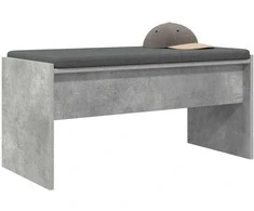 Koridoriaus suolas su pagalve Betono pilka 83 x 38 x 40 cm